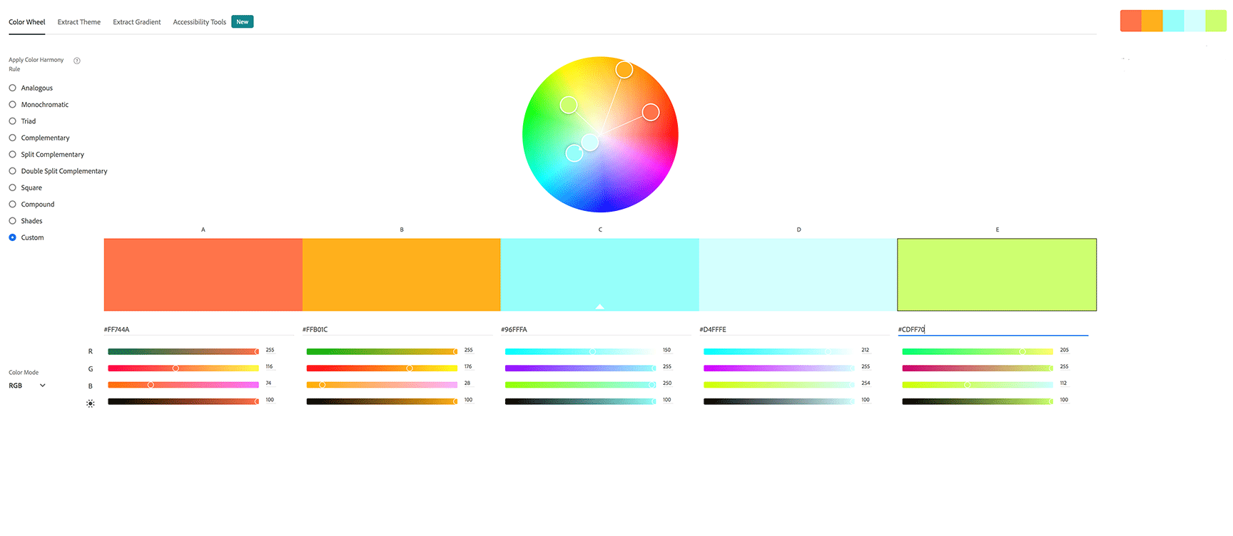 Creative Brand Land Light Color Palette