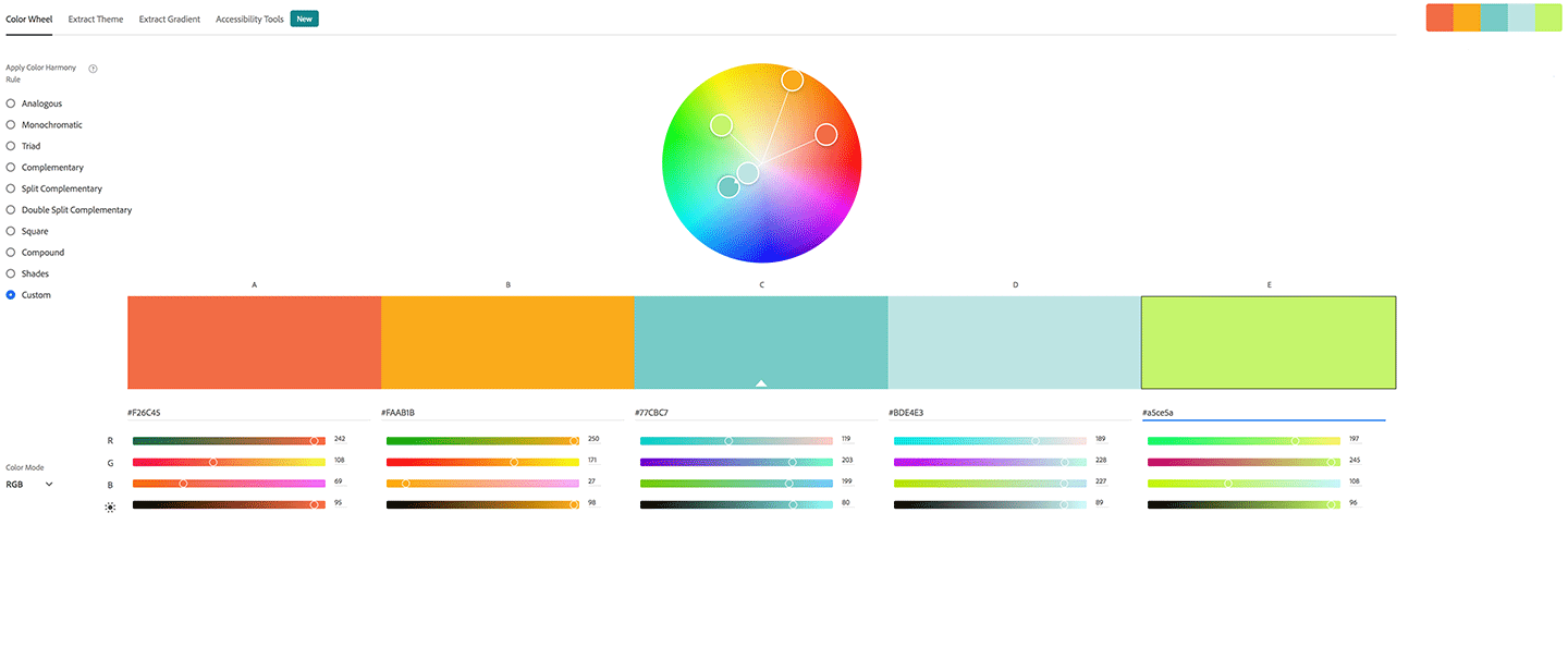 Creative Brand Land Highlight Color Palette