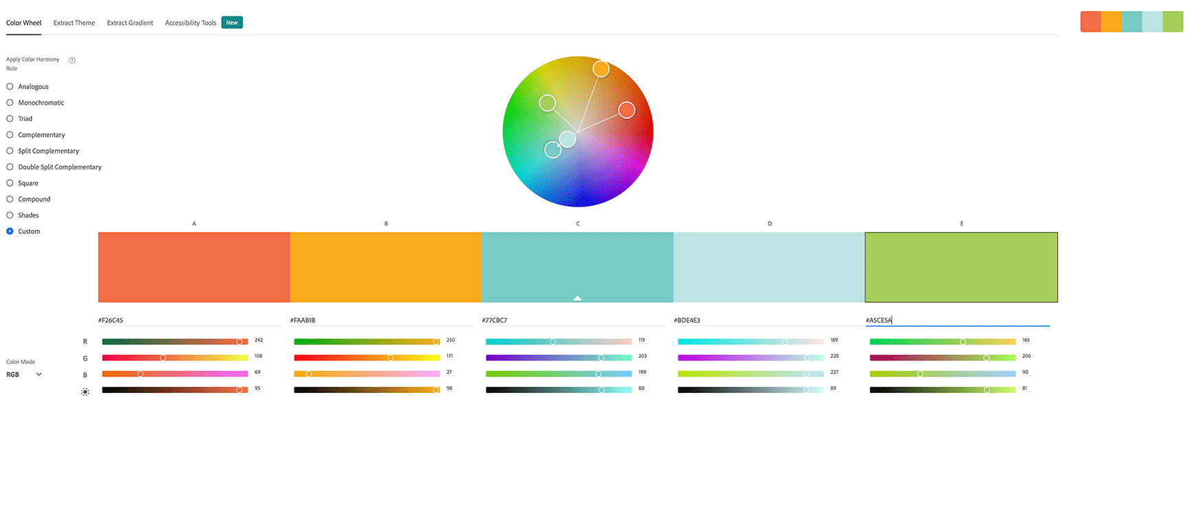 Creative Brand Land Main Color Palette