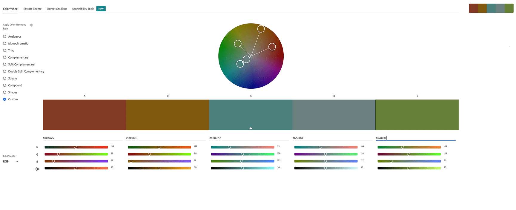 Creative Brand Land Shade Color Palette