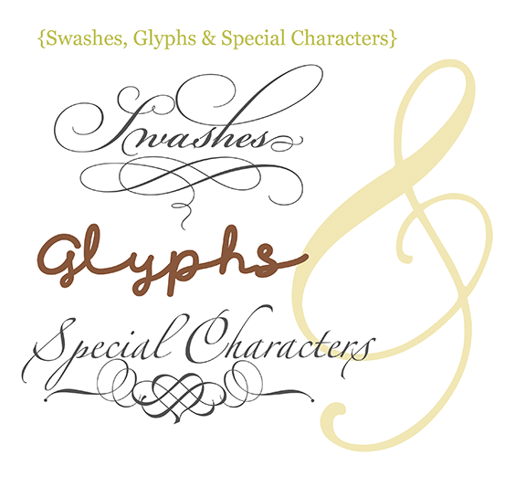 Swashes Glyphs and Special Characters